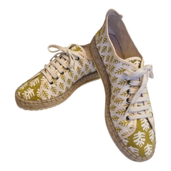 Ochre ANTHROPOLOGIE SZ Blockprint Dapohne Jute Sneaker sz 39/ 8.5 - Picture 3 of 11